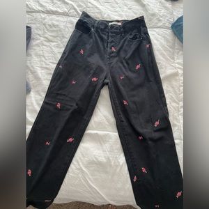 Black floral pants
